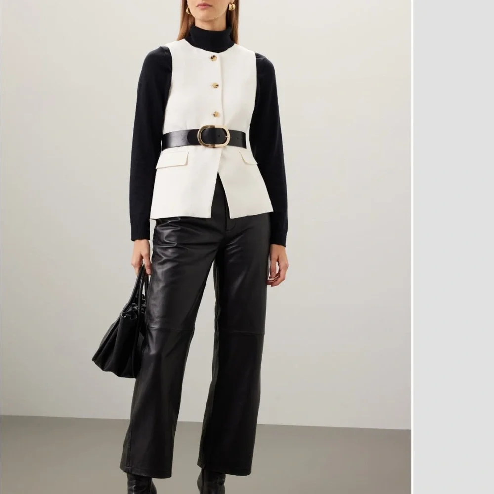 Veda Real Leather wide leg pant size 0 - Picture 7 of 9